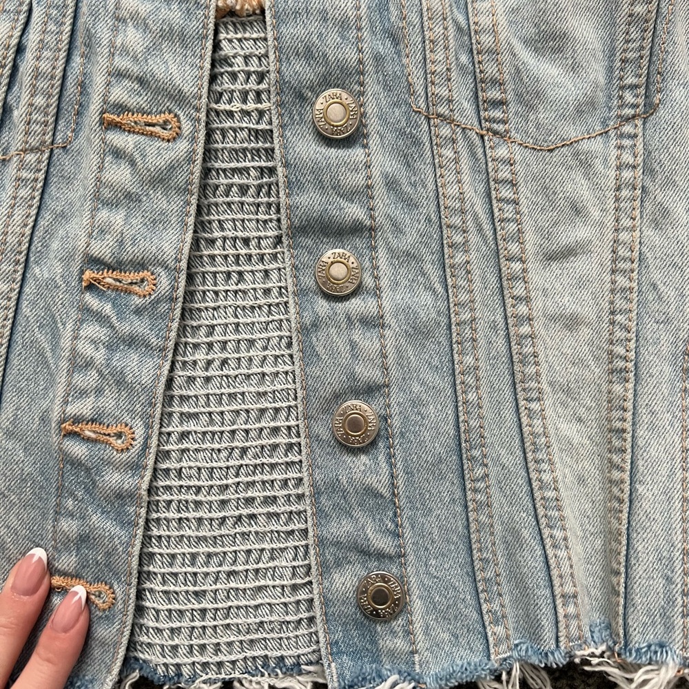 Zara Light Blue Denim Corset - Picture 2 of 5